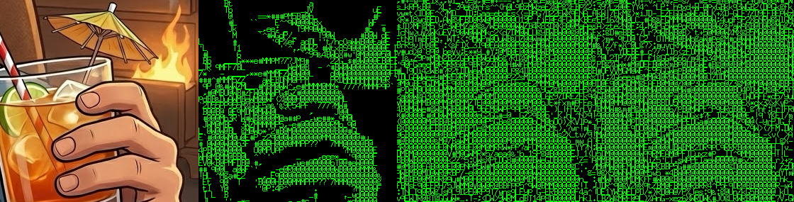 Порівняння звичайного ASCII art і ASCII анімації