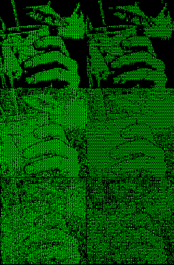 ASCII art з відстанями між символами і без